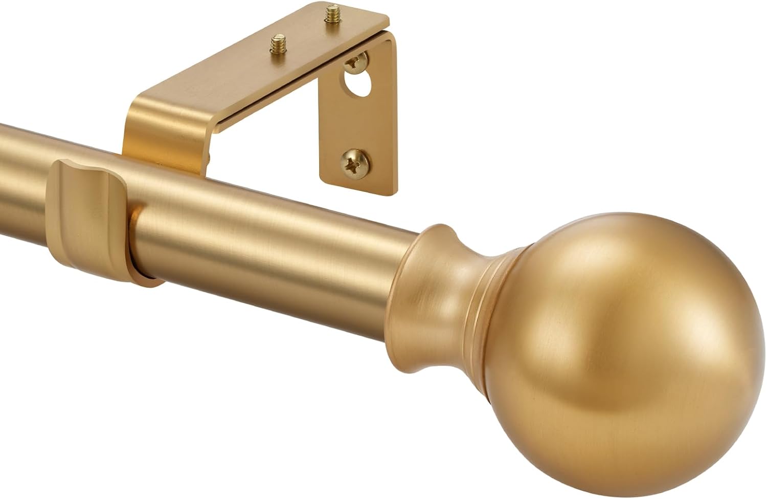 Vimayta 1 Inch Diameter Adjustable Curtain Rod 72-144 Inches Brushed Gold
