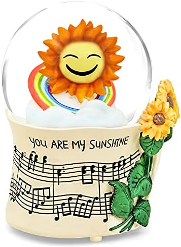Sunflower Music Box with Light and Snow Globe