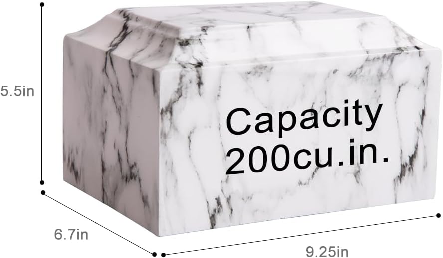 MAKEYS White Classic Cultured Marble Cremation Urn