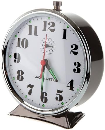 AcuRite Vintage Alarm Clock Black Nickel