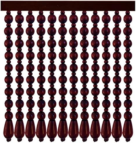 ZHOUXIAO 31 Strands Wood Beaded Curtain for Doorways