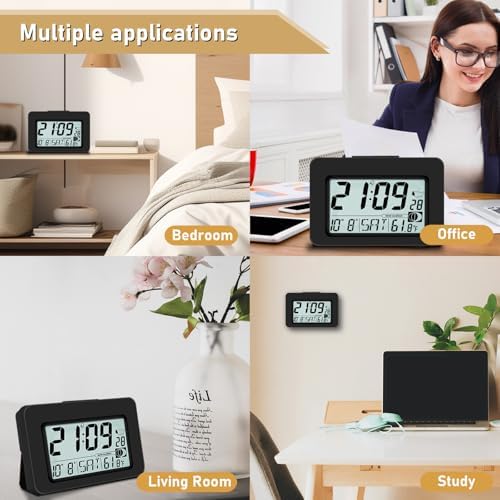 Qinyune Atomic Alarm Clock with 5s Touch Backlight