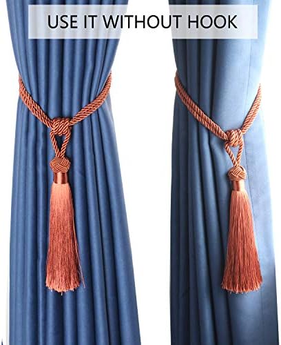 BEL AVENIR Curtain Tiebacks 4 Pack Orange
