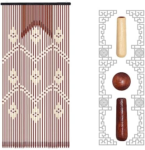 GVILTY Solid Wood Beaded Curtain Door 90x175cm