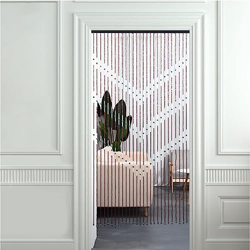 GVILTY Solid Wood Beaded Curtain Panel 90x170cm
