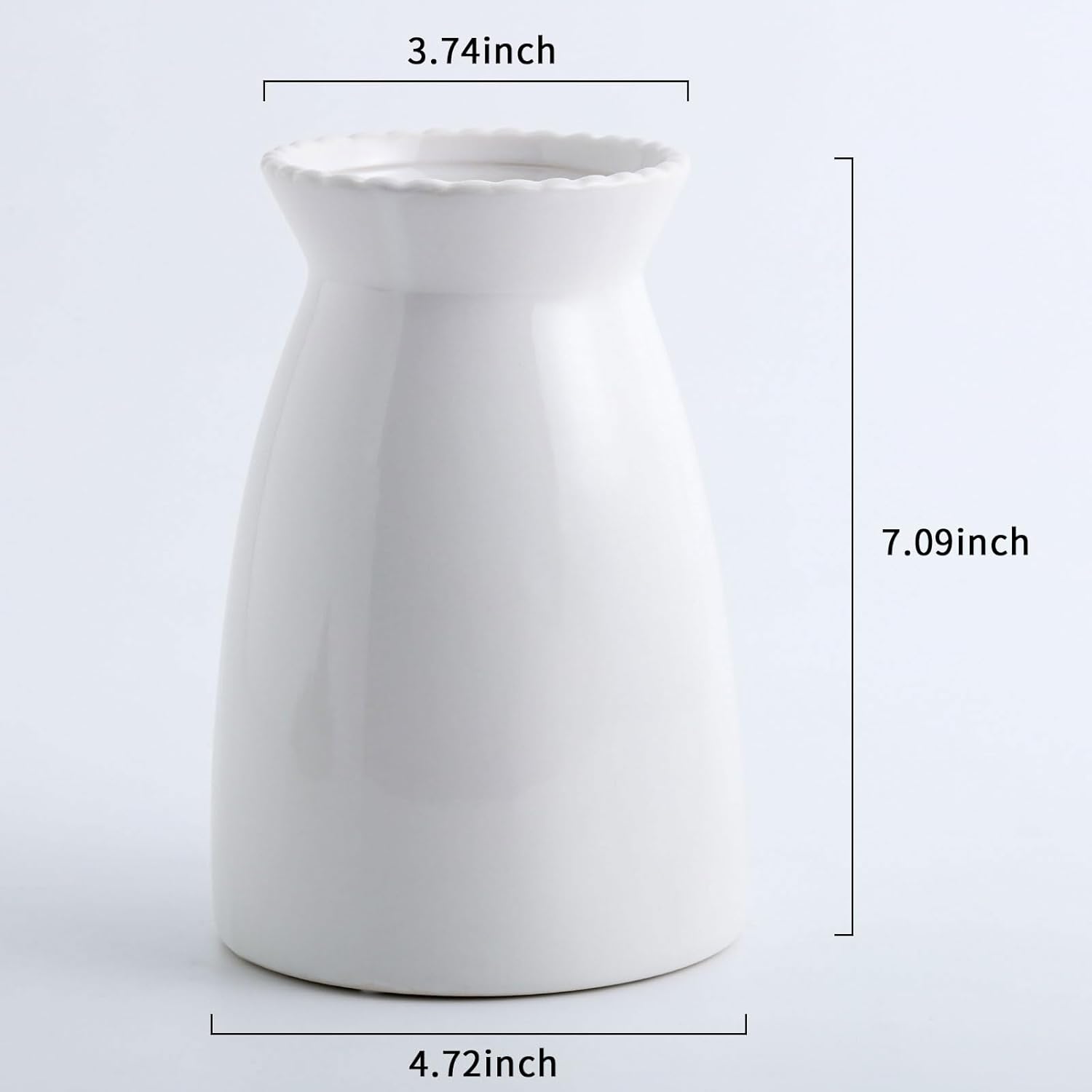 HJN White Flower Vase - Modern Ceramic Decor