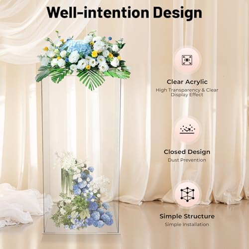 Clear Tall Acrylic Display Pedestal 12x12x24