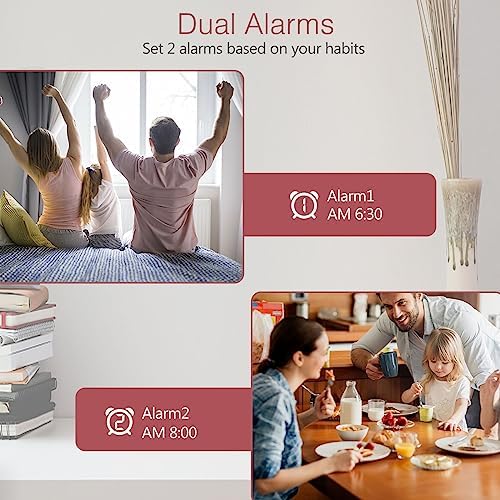 LOFICOPER 65 Inch LED Alarm Clock with Dual Alarm and Temperature Display