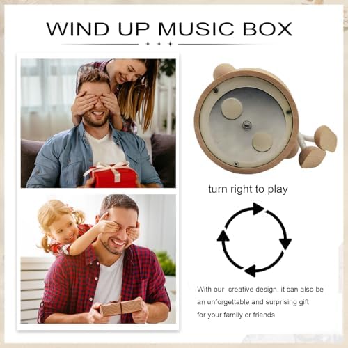 Hefonti Wooden Dog Music Box with Flexible Legs