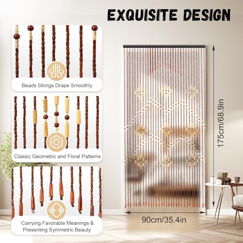 354x689 Inch Handmade Beaded Curtain with Plum Blossom Design