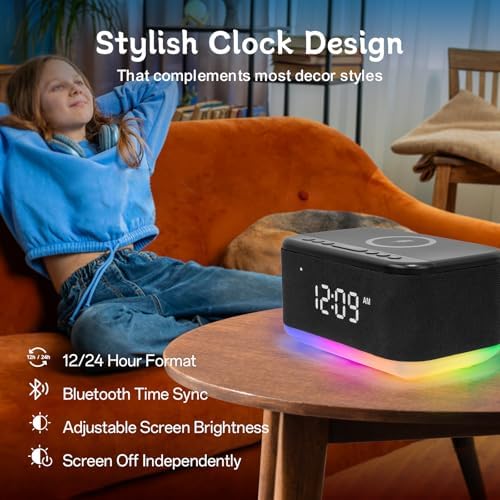 Fansbe Smart Bluetooth Alarm Clock with Night Light and FM Radio