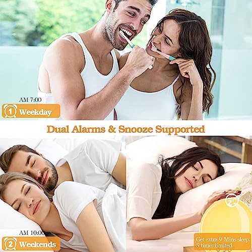 Wake Up Light Sunrise Alarm Clock with White Noise and Dual Alarm