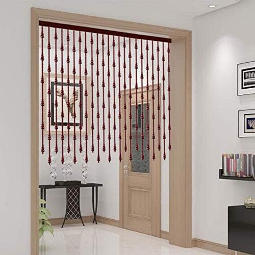 NMDCDH Beaded Curtain Natural Wooden Beads Door String 21 25 29 Strands