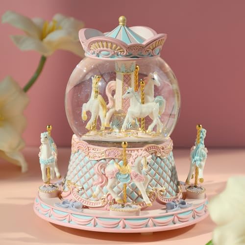 Love for You Gift Wrapped Music Box Unicorn Carousel