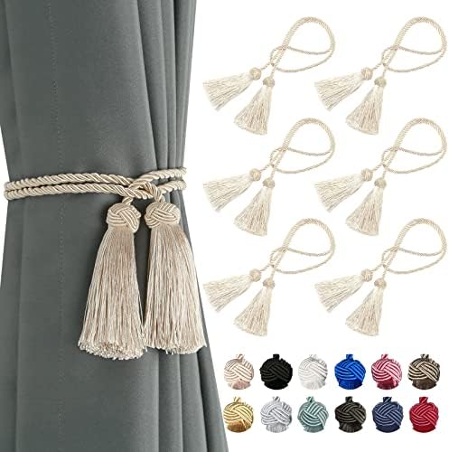 BEL AVENIR 6 Pack Curtain Tiebacks with Tassel