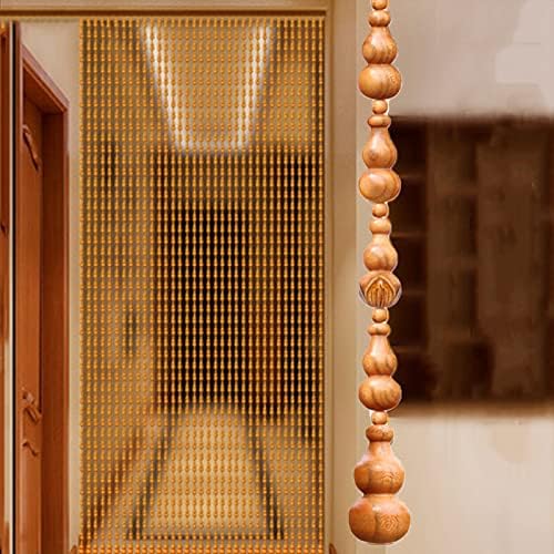 KDDEON Wood Beaded Door Curtain Panel 25 Strands 335x61in