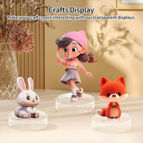 4 Pack Acrylic Round Display Blocks for Table Showcases