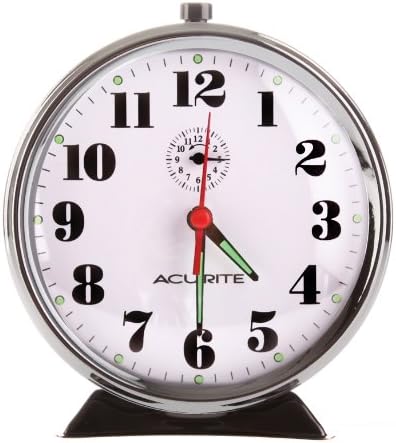 AcuRite Vintage Alarm Clock Black Nickel