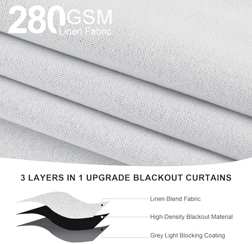 Pony Dance Faux Linen Blackout Curtains 2 Panels Set