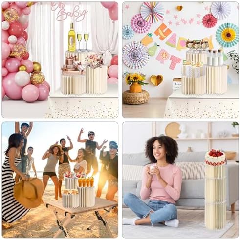 3PCS Height Adjustable Cylinder Pedestal Stand for Party