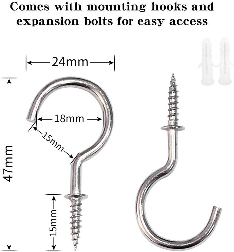 BEL AVENIR Curtain Rope Tiebacks 4 Metal Hooks 4 Pack