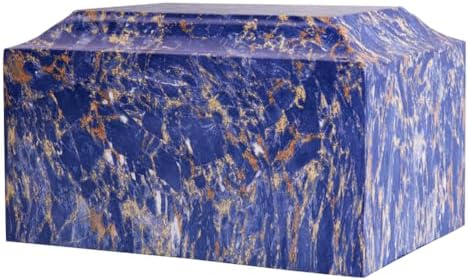 MAKEYS Blue Pattern Classic Cultured Marble Cremation Urn for Human Ashes Adult