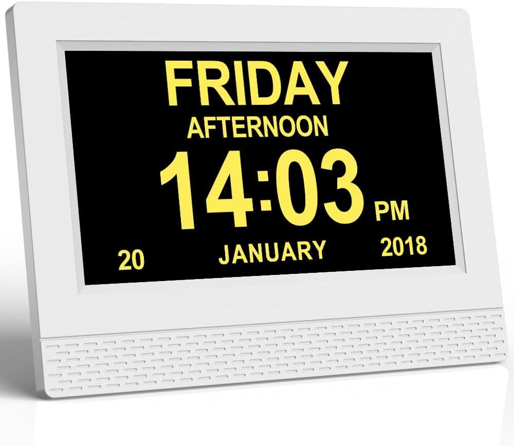Digital Calendar Alarm Clock with 7 HD Screen