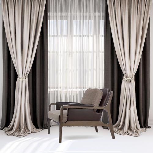 VEAGINS 6 Pack Magnetic Curtain Holdbacks Beige