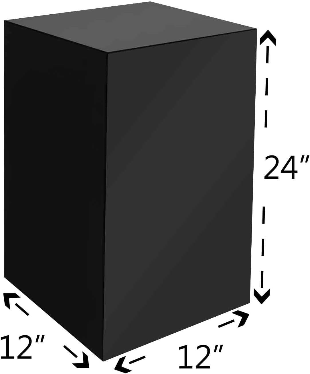 Black Acrylic Sculpture Stand Pedestal 12x12x24h
