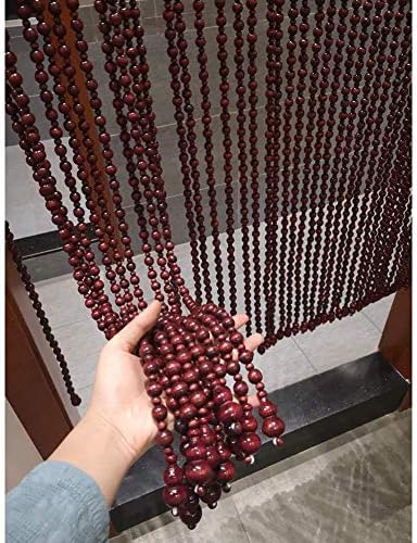 OKUOKA Wood Beaded Curtain for Doorways - 21 Strands 06x081m