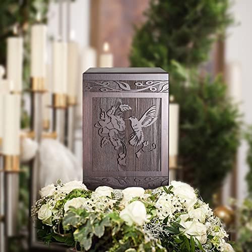 Wooden Hummingbird Cremation Urn for Human and Pet Ashes