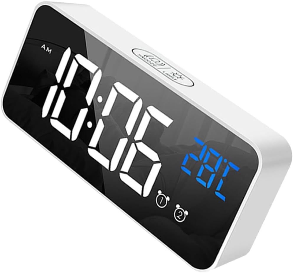 PRETYZOOM Music Charging Alarm Clock with Large Screen for Boys Girls