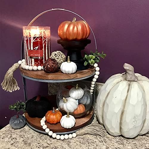 58in Farmhouse Wood Bead Garland with Tassels