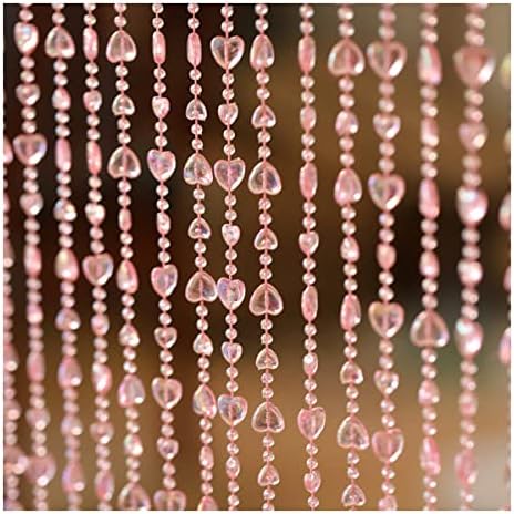 Pink Decorative String Door Curtain with Metal Ring