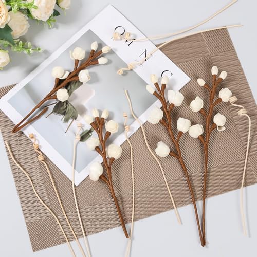 XDINGYY Reed Diffuser Sticks Set 8 Sticks 4 Flowers