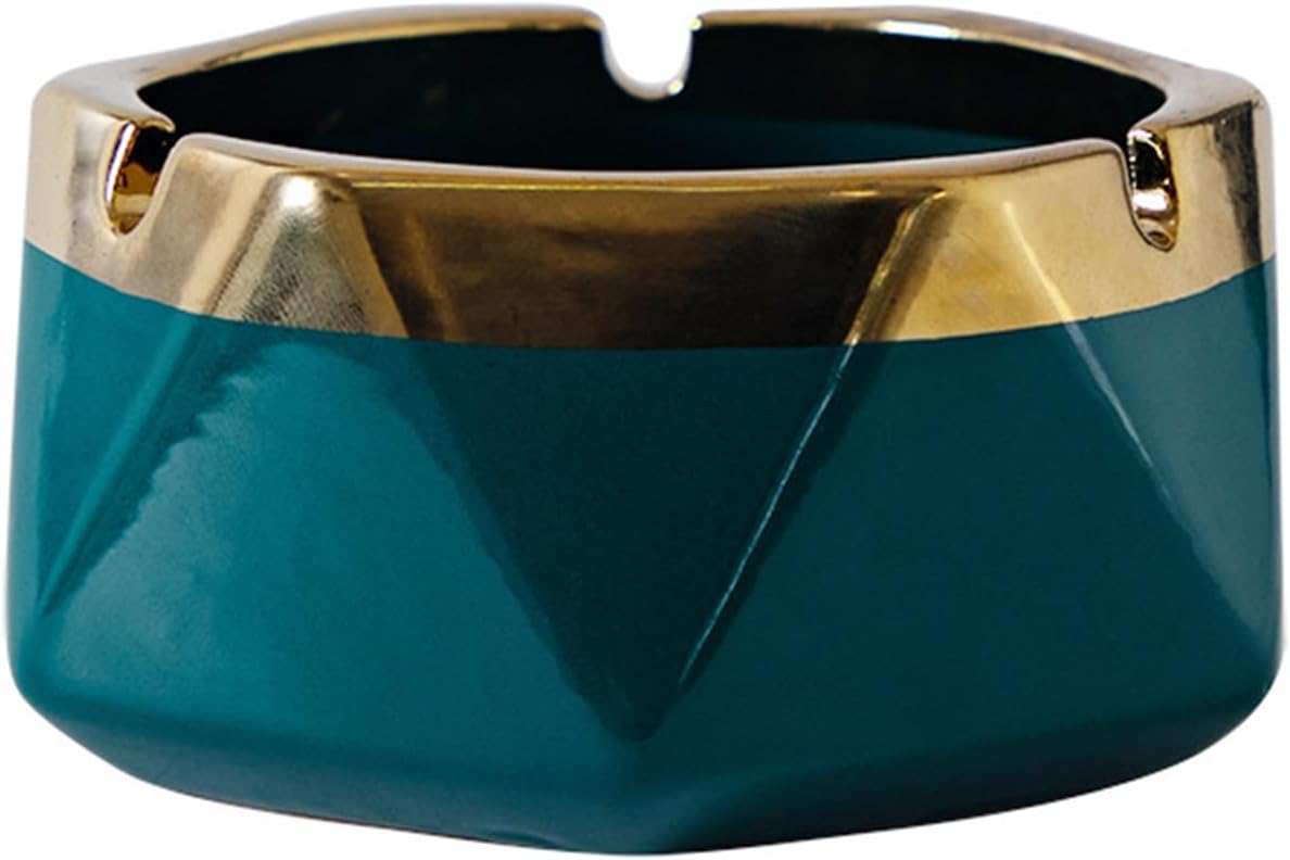 Ceramic Ashtray 5 Inch Emerald Blackish Green