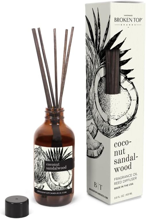 Broken Top Natural Reed Diffuser Set Coconut Sandalwood