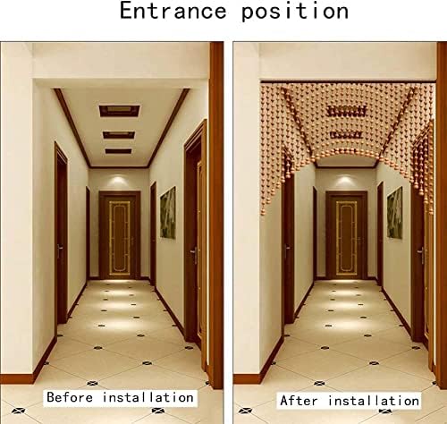 Tophacker Beaded Curtain Natural Wooden Beads Door String for Room Divider