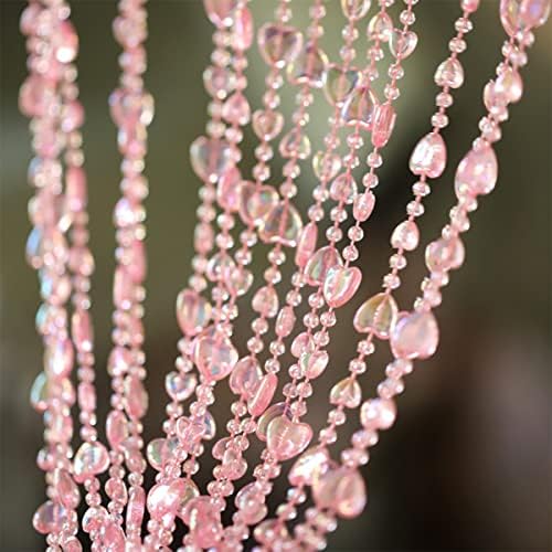 Pink Decorative String Door Curtain with Metal Ring