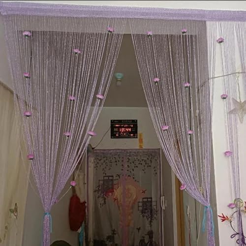 LAFANDE Thread Door Curtain with Roses Design