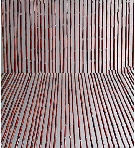 Natural Bamboo Bead Curtain for Doorways Red Panel 90x100cm 60 Strands