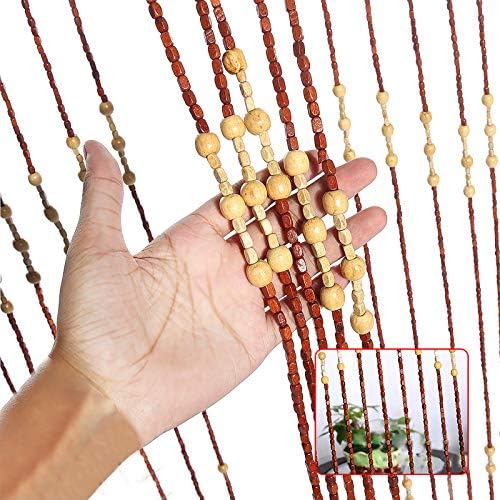 Wood Beaded Curtain for Doorway and Window Decor
