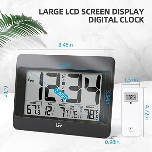 LFF Atomic Clock with Outdoor Sensor and Temperature Display