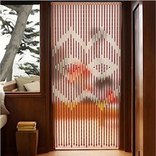 GVILTY Wooden Beaded Curtains 27 Strand Panel