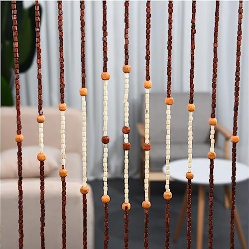 GVILTY Solid Wood Beaded Curtain Panel 90x170cm
