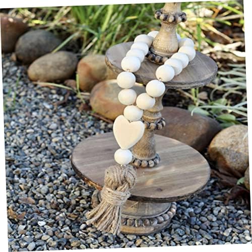 Garneck Wooden Bead Garland Rustic Tassels