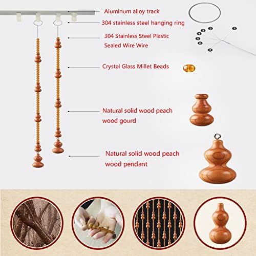 KDDEON Handmade Wood Bead Curtain with 29 Strands