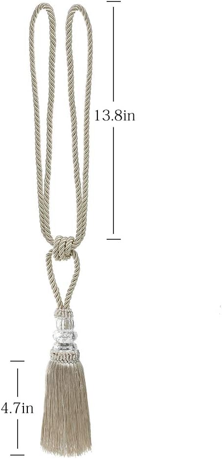 BEL AVENIR 2 Pack Crystal Curtain Holdbacks