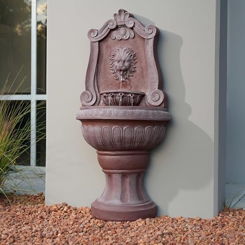 Xbrand 524 In Sandstone Lion Head Floor Fountain