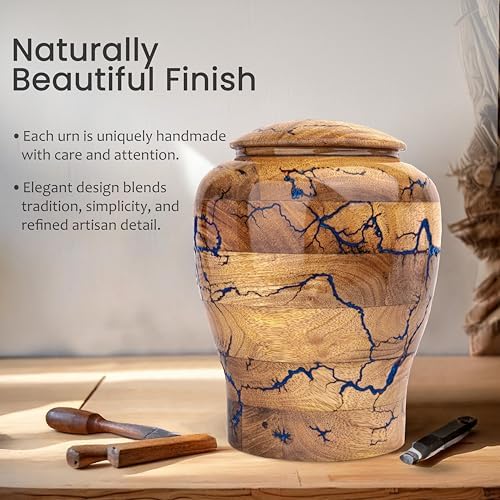Lightning Design Urn for Human Ashes - Handmade Resin Cremation Urn